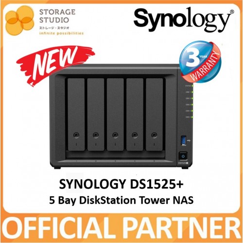 SYNOLOGY 5-Bay Diskstation DS1525+ Enclosure. Singapore 3 Years Warranty.